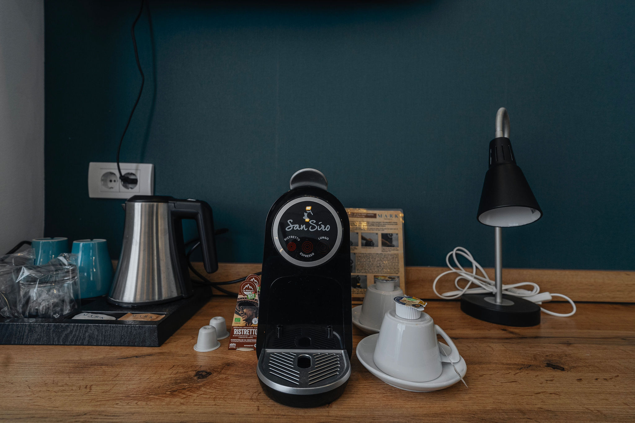 a hotel room coffee maker