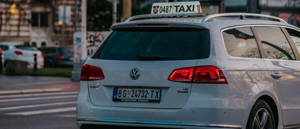 a taxicab in belgrade streets
