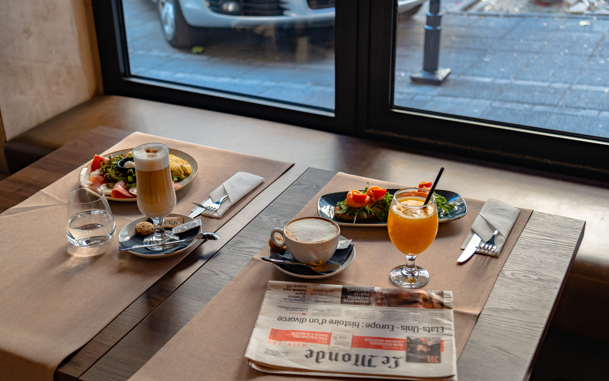 breakfast on a table